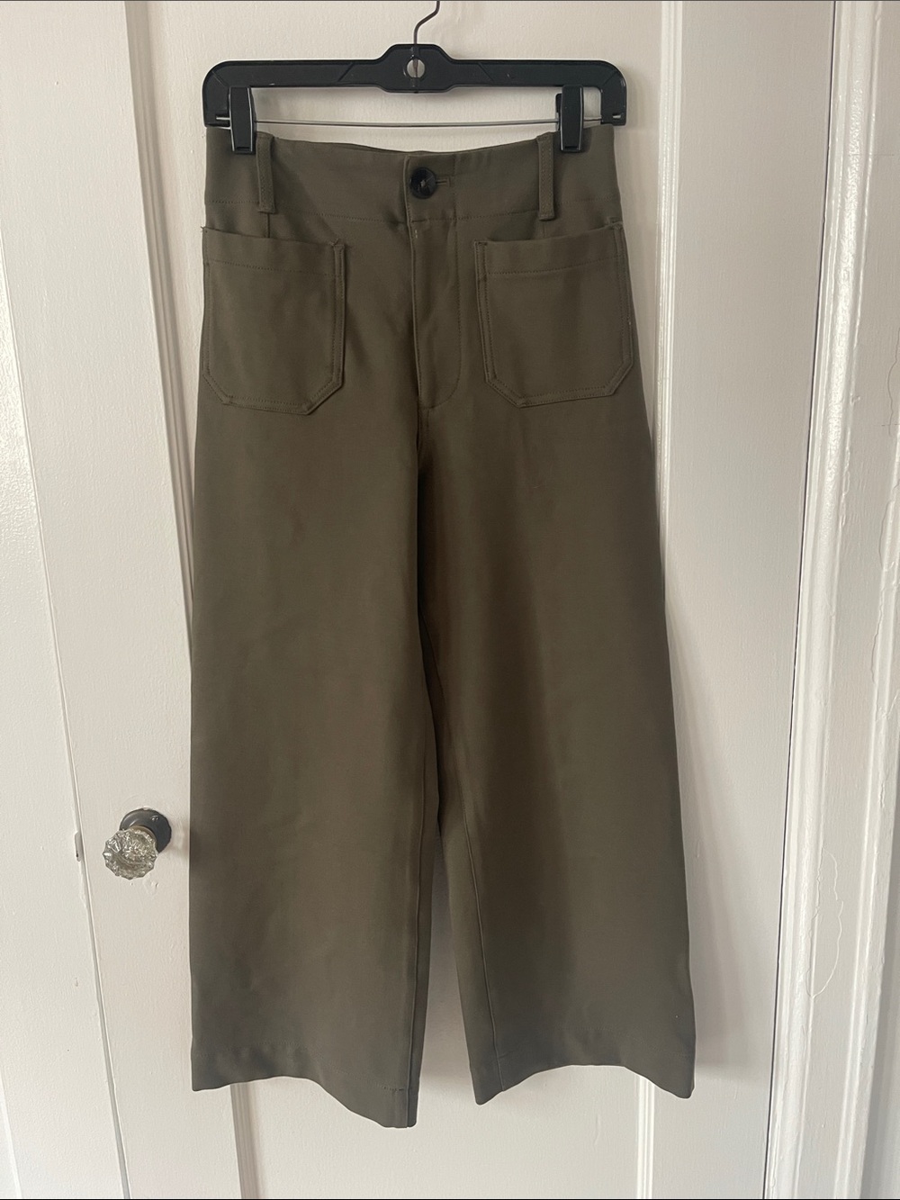 Anthropologie Maeve The Colette Olive Wide-Leg Pants - Picture 2 of 9